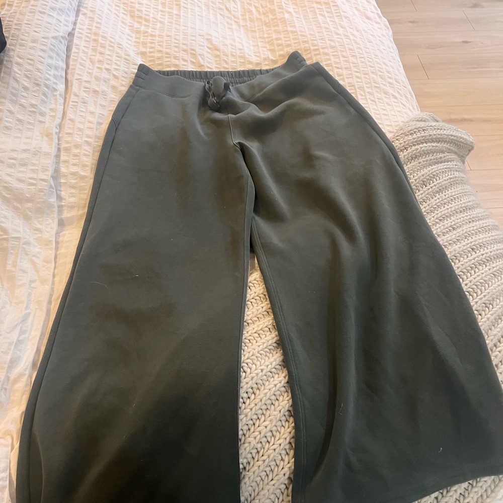 Green sweat pants spanx
